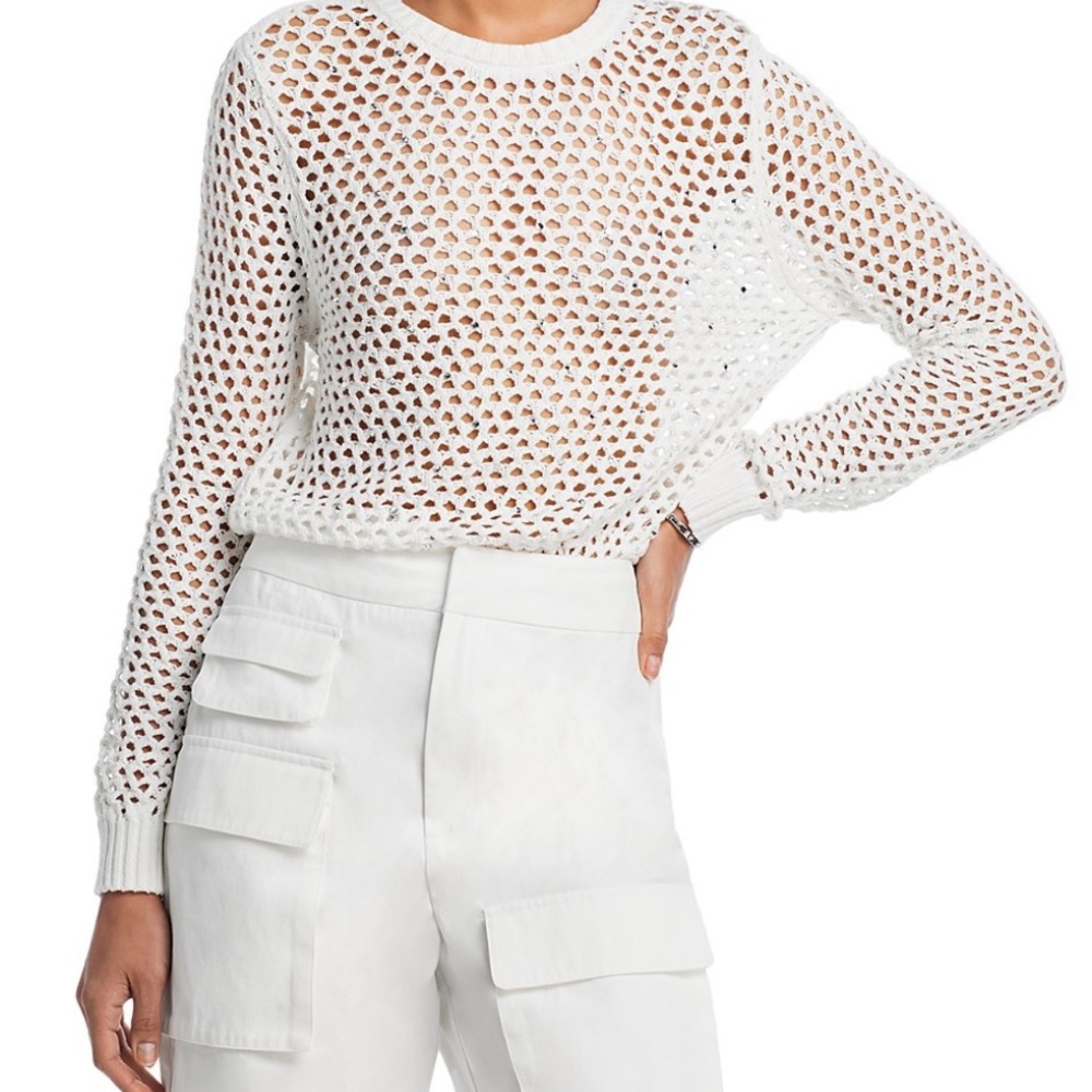 Aqua Embellished Crochet Sweater Women’s Small, NWOT 
Perfect for the Holidays